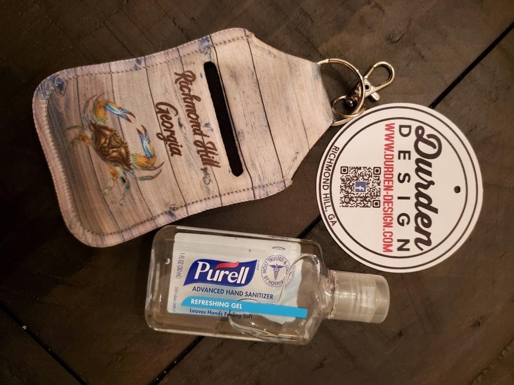 Custom Sanitizer Bottle Holder W/Sanitizer