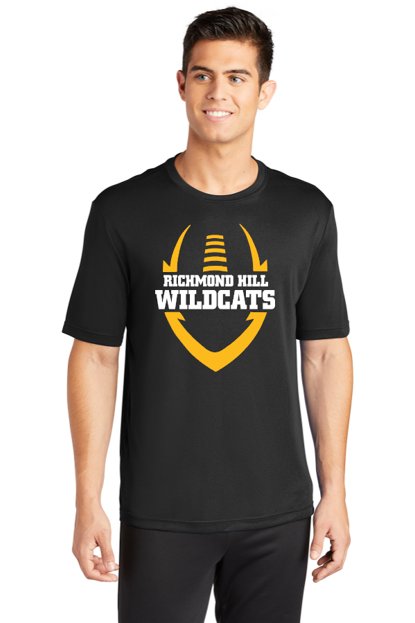 Richmond Hill Wildcats Football design in Gold print