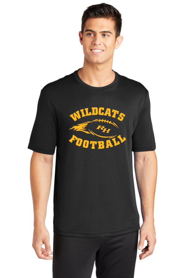 Wildcats RH Football design in Gold print