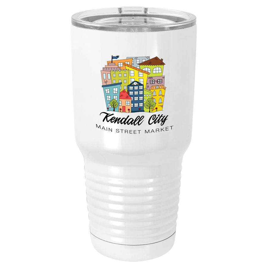 Custom 30 oz. White Vacuum Insulated Tumbler w/Lid