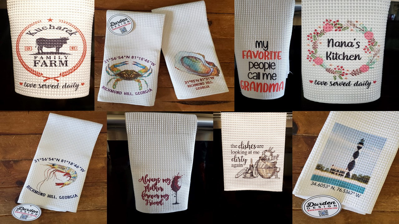 Custom Microfiber Waffle Kitchen and Dish Drying Towels 16 x 24 in.
